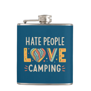 Hate People Love Camping Hip Flask