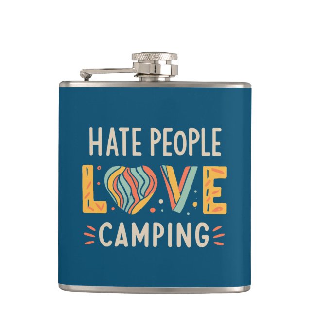 Hate People Love Camping Hip Flask (Front)