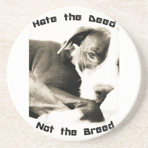 hate the deed not the breed pitbull coaster