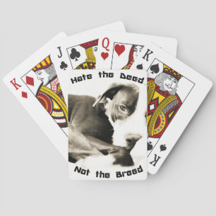 hate the deed not the breed pitbull playing cards