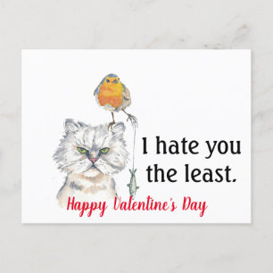 Hate You the Least Funny Valentine Holiday Postcard