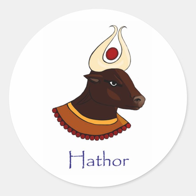 Hathor - Ancient Egyptian goddess Classic Round Sticker (Front)