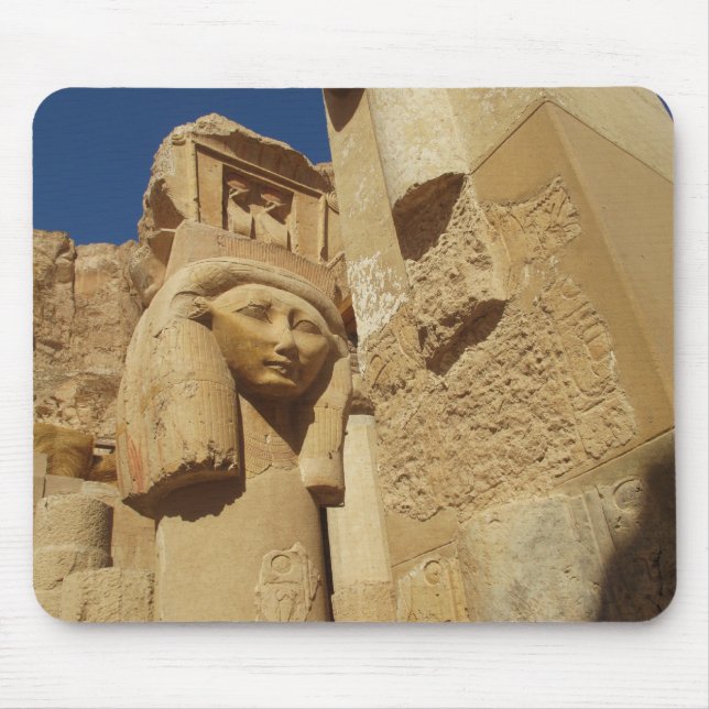 Hathor column - Queen Hatshepsut's Temple, egypt Mouse Mat (Front)