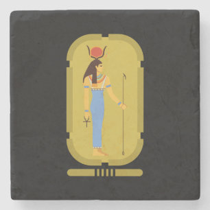 Hathor Egyptian Ancient Goddess Stone Coaster