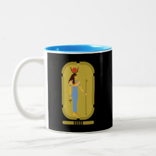 Hathor Egyptian Goddess Two-Tone Coffee Mug