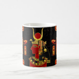 Hathor Egyptian Ornament Gold and Red glass Coffee Mug