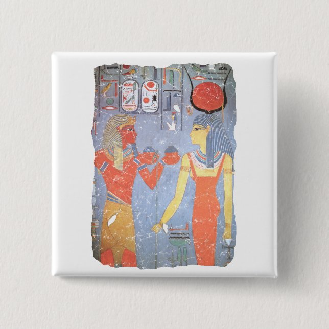 Hathor & Horemheb 15 Cm Square Badge (Front)