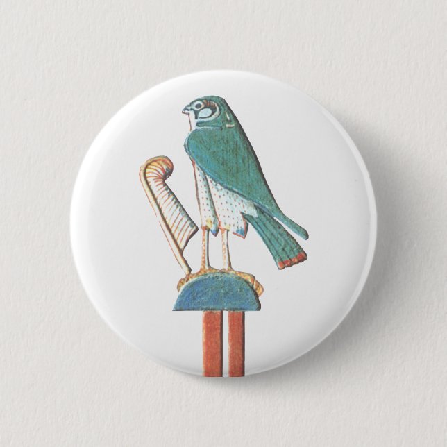 Hathor's headdress 6 cm round badge (Front)