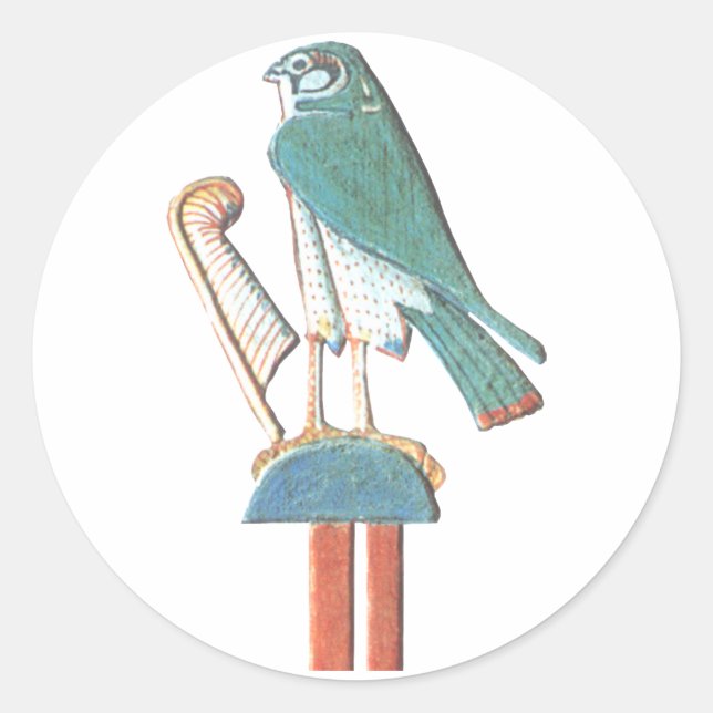 Hathor's headdress classic round sticker (Front)