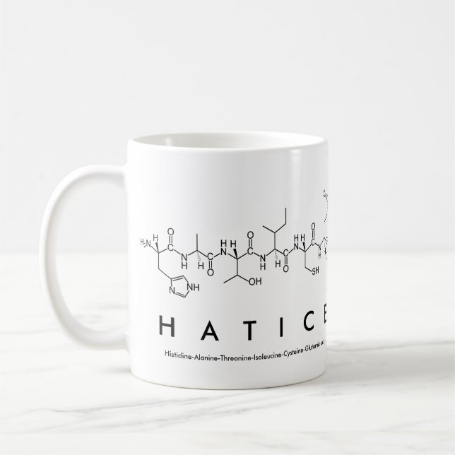 Hatice peptide name mug (Left)