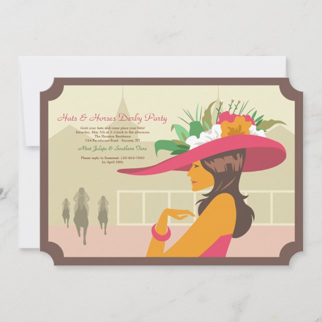 Hats and Horses Derby Invitations (Front)