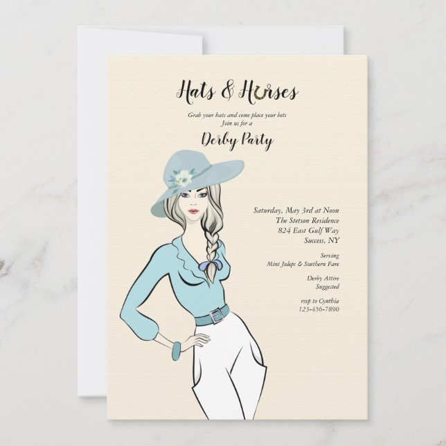 Hats and Horses Derby Party Invitation (Front)