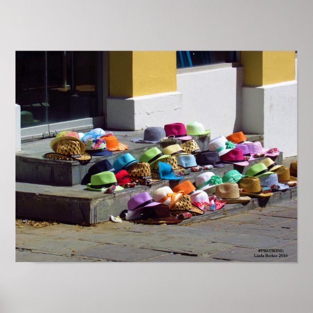 Hats For Sale On Street Poster (Front)