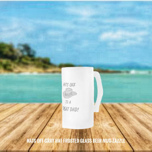 Hats Off-Grey Hat Frosted Glass Beer Mug