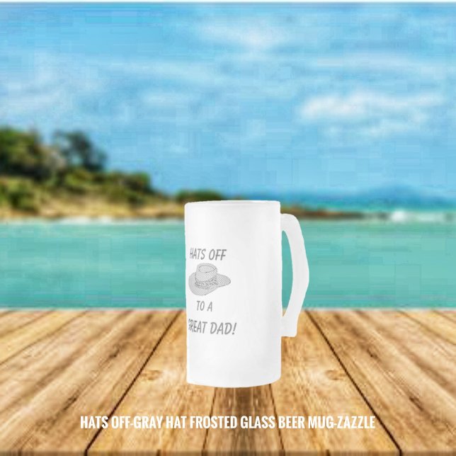Hats Off-Grey Hat   Frosted Glass Beer Mug (Creator Uploaded)
