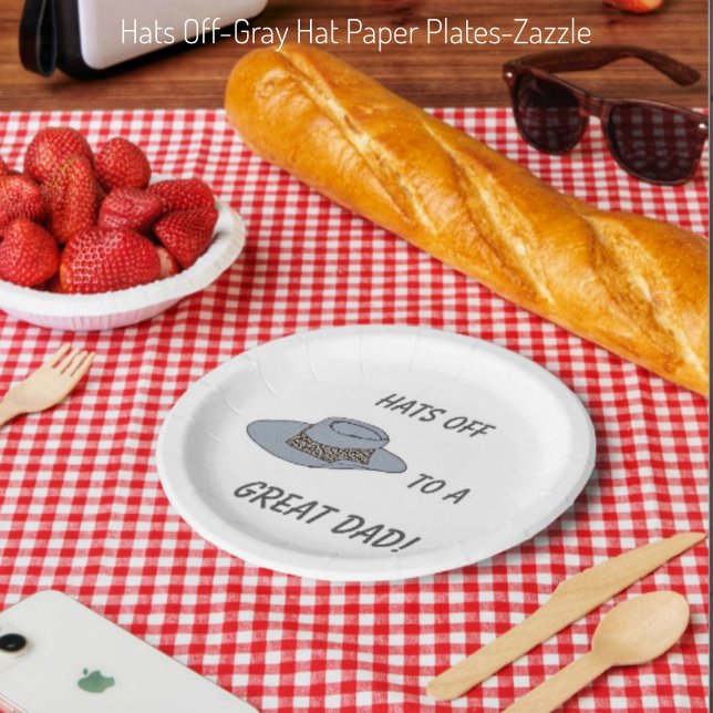 Hats Off-Grey Hat Paper Plate (Creator Uploaded)