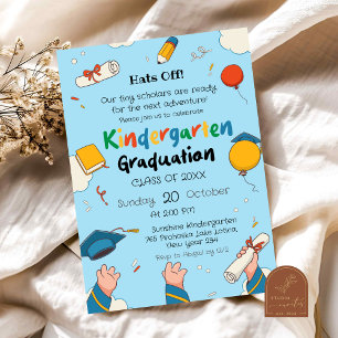 Hats Off Kindergarten Graduation Invitation