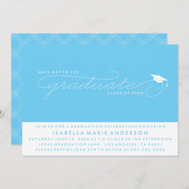HATS OFF TO THE GRADUATE | GRADUATION INVITATION (Front/Back)
