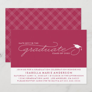 HATS OFF TO THE GRADUATE GRADUATION INVITATION