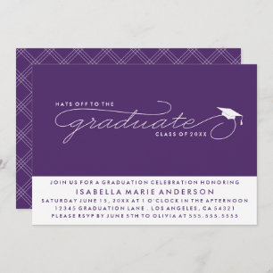 HATS OFF TO THE GRADUATE GRADUATION INVITATION