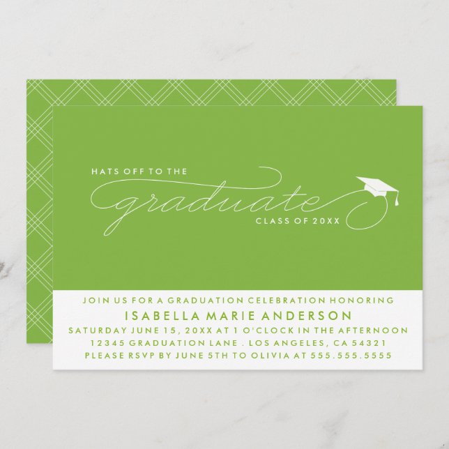 HATS OFF TO THE GRADUATE | GRADUATION INVITATION (Front/Back)