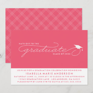 HATS OFF TO THE GRADUATE GRADUATION INVITATION