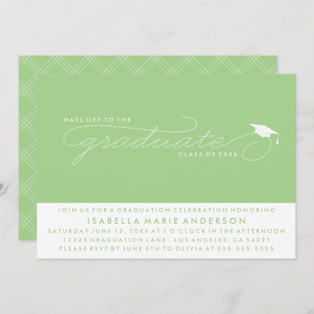 HATS OFF TO THE GRADUATE | GRADUATION INVITATION (Front/Back)