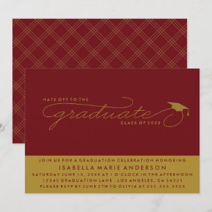 HATS OFF TO THE GRADUATE GRADUATION INVITATION