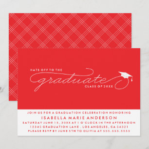 HATS OFF TO THE GRADUATE GRADUATION INVITATION