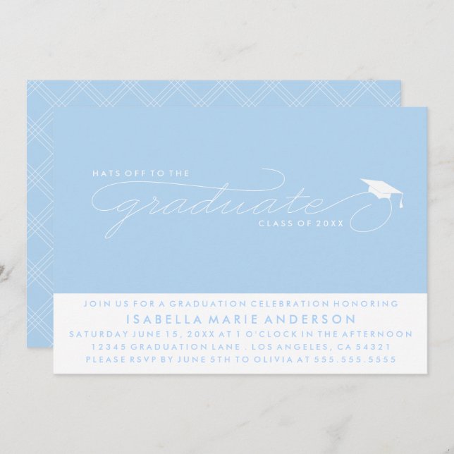 HATS OFF TO THE GRADUATE | GRADUATION INVITATION (Front/Back)