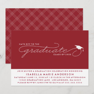 HATS OFF TO THE GRADUATE   GRADUATION INVITATION