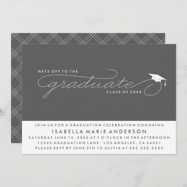 HATS OFF TO THE GRADUATE | GRADUATION INVITATION (Front/Back)