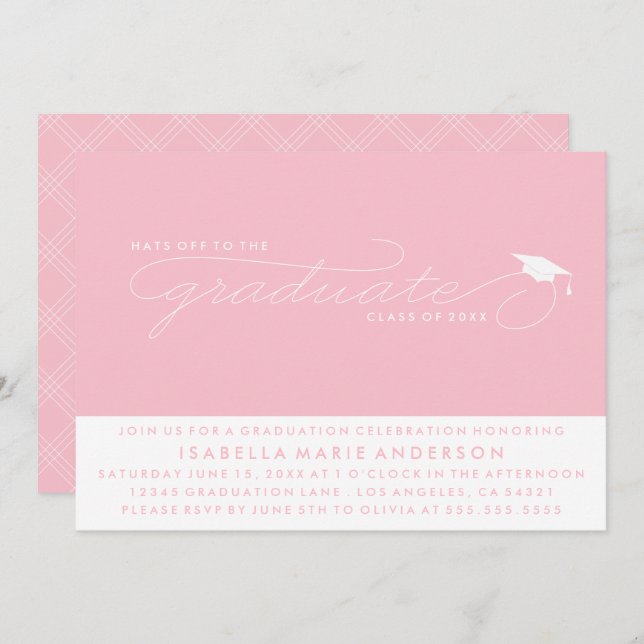 HATS OFF TO THE GRADUATE | GRADUATION INVITATION (Front/Back)