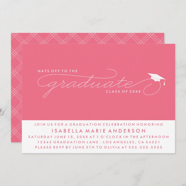 HATS OFF TO THE GRADUATE | GRADUATION INVITATION (Front/Back)