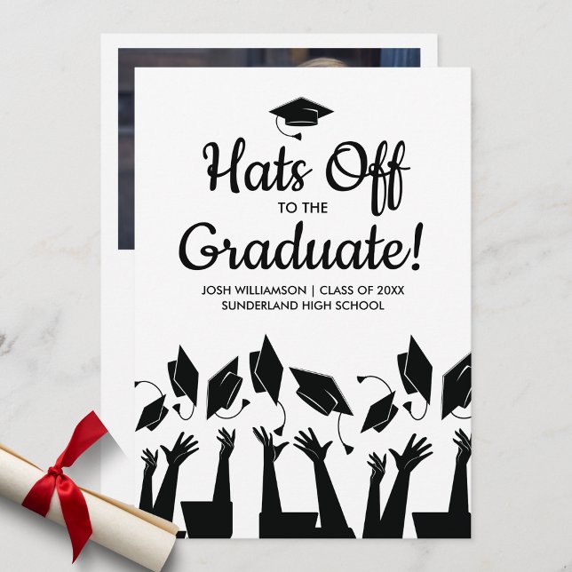 Hats off to the Graduate Photo Graduation Party Invitation (Creator Uploaded)