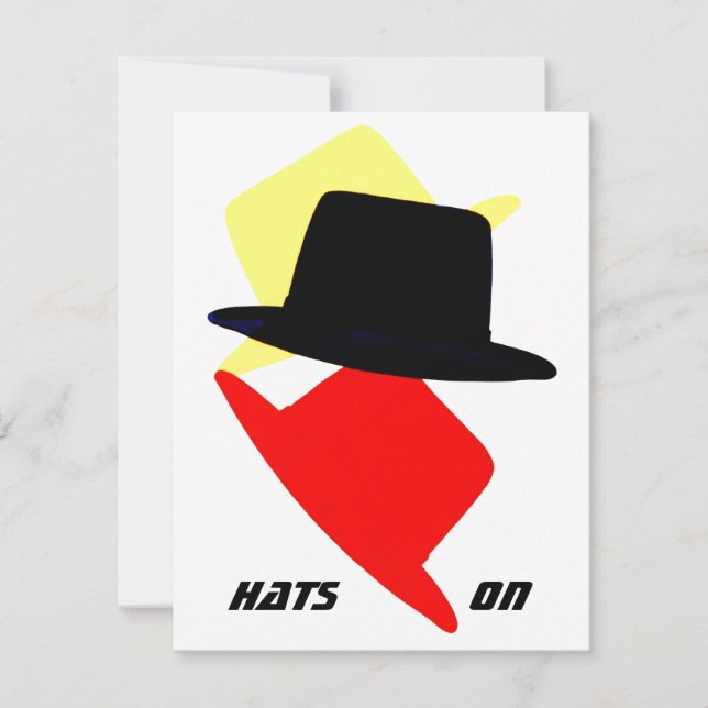 HATS ON OFF PARTY Invite Invitations EZ2 Customise (Front)