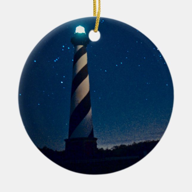 Hatteras Light. Ceramic Tree Decoration (Front)