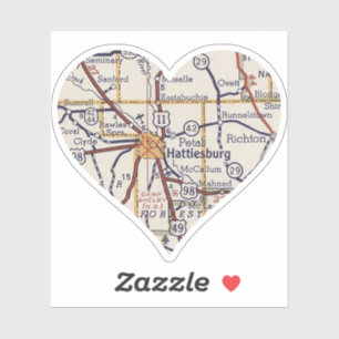 Hattiesburg MS Vintage Map