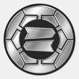 Hattori Clan Kamon Silver Chrome Classic Round Sticker