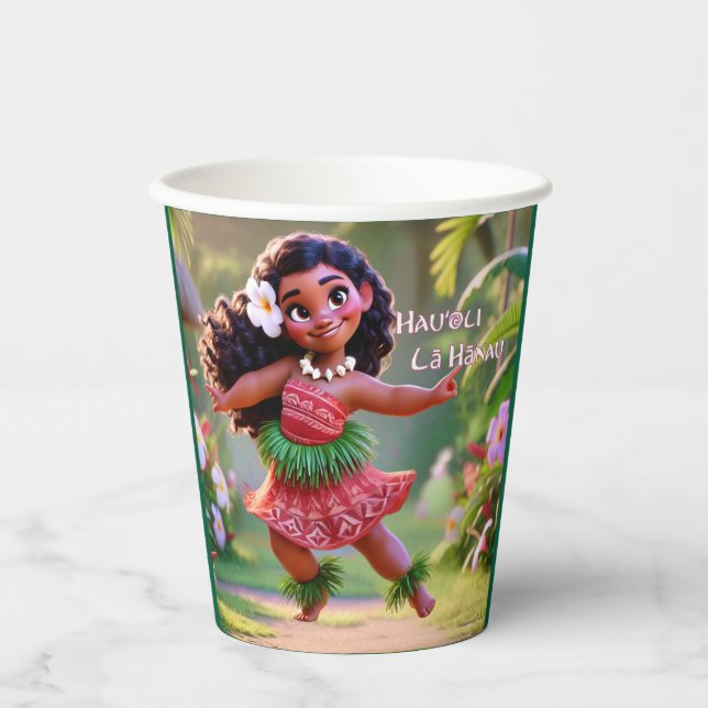 Hauʻoli Hula Princess Paper Cups (Front)