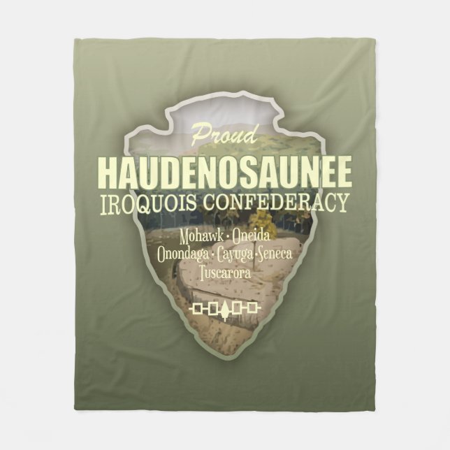 Haudenosaunee (arrowhead) fleece blanket (Front)