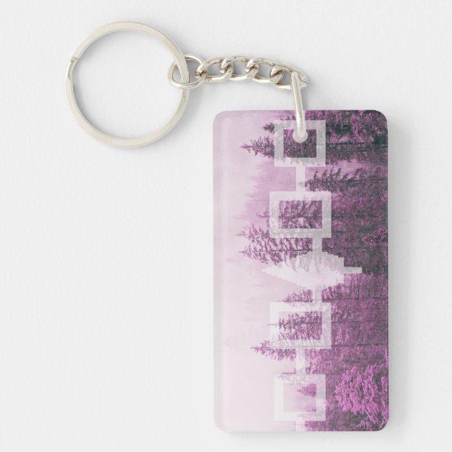 Haudenosaunee Misty Forest Flag Card Key Ring (Front)