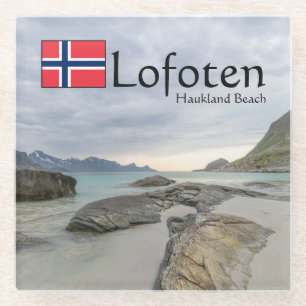 Haukland Souvenir Glass Coaster