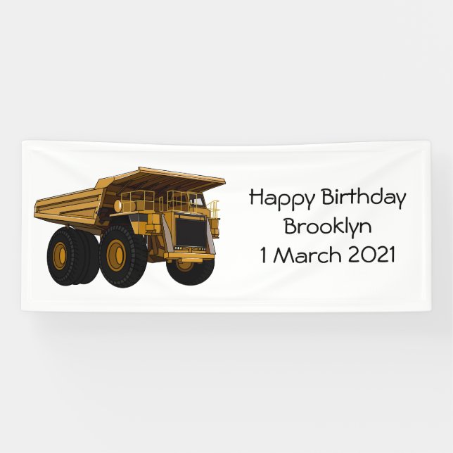 Haul truck cartoon illustration banner (Horizontal)