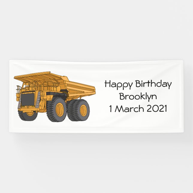 Haul truck cartoon illustration banner (Horizontal)