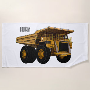 Haul truck cartoon illustration beach towel