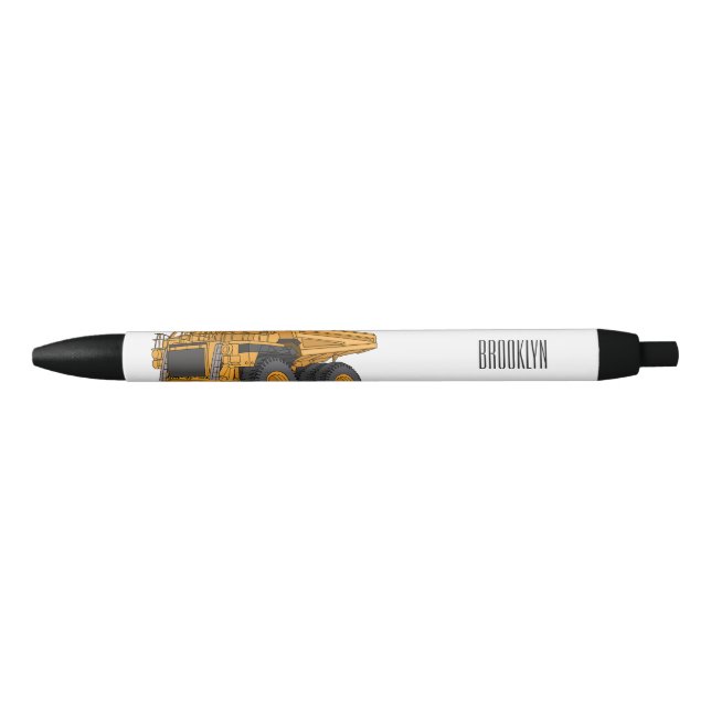 Haul truck cartoon illustration black ink pen (Front)