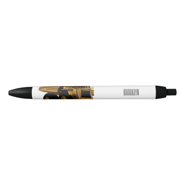 Haul truck cartoon illustration black ink pen (Front)