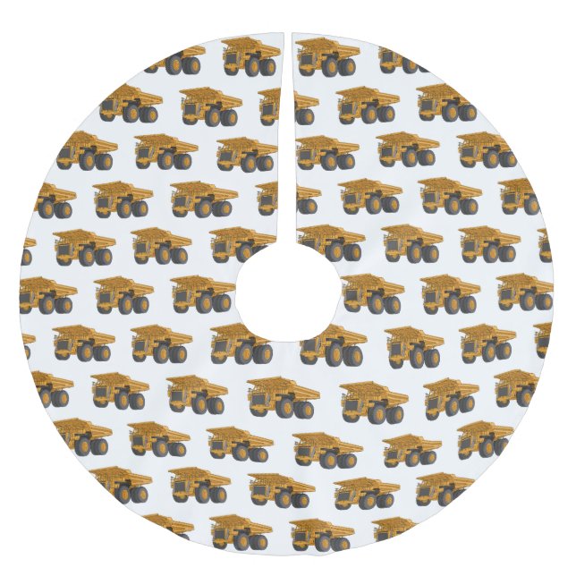Haul truck cartoon illustration  brushed polyester tree skirt (Front)