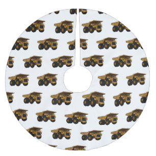 Haul truck cartoon illustration brushed polyester tree skirt